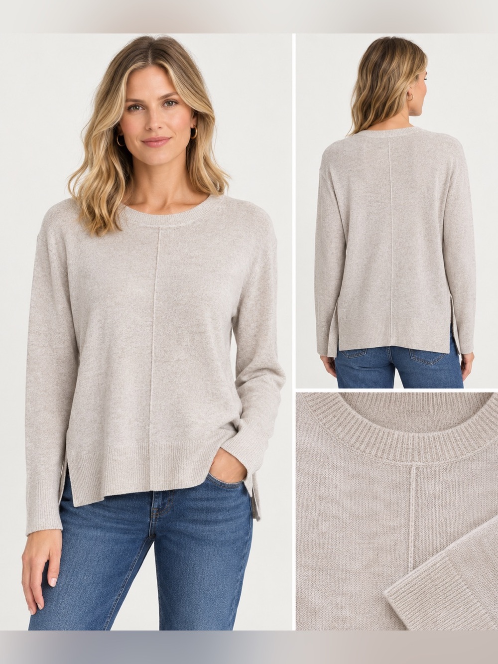 Max Studio Knit Lightweight Sweater Oatmeal Color size XS NWT